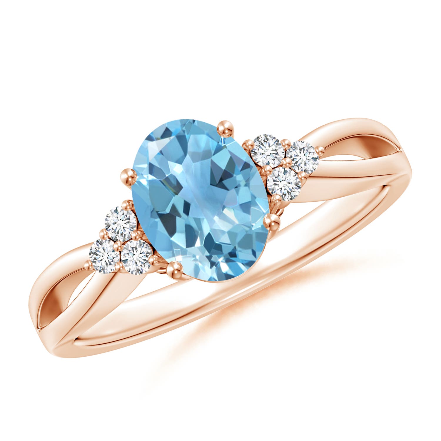 A - Swiss Blue Topaz / 1.58 CT / 14 KT Rose Gold