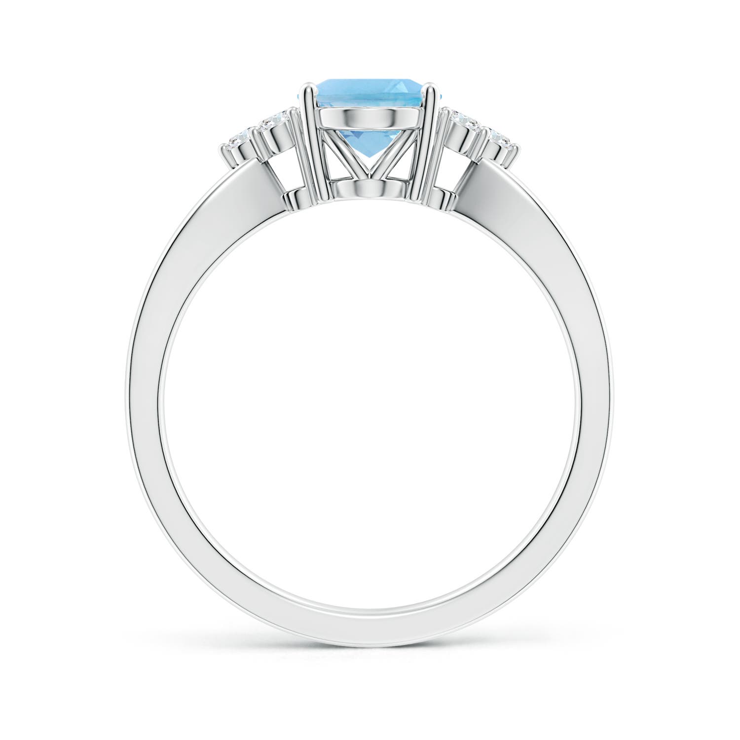 A - Swiss Blue Topaz / 1.58 CT / 14 KT White Gold