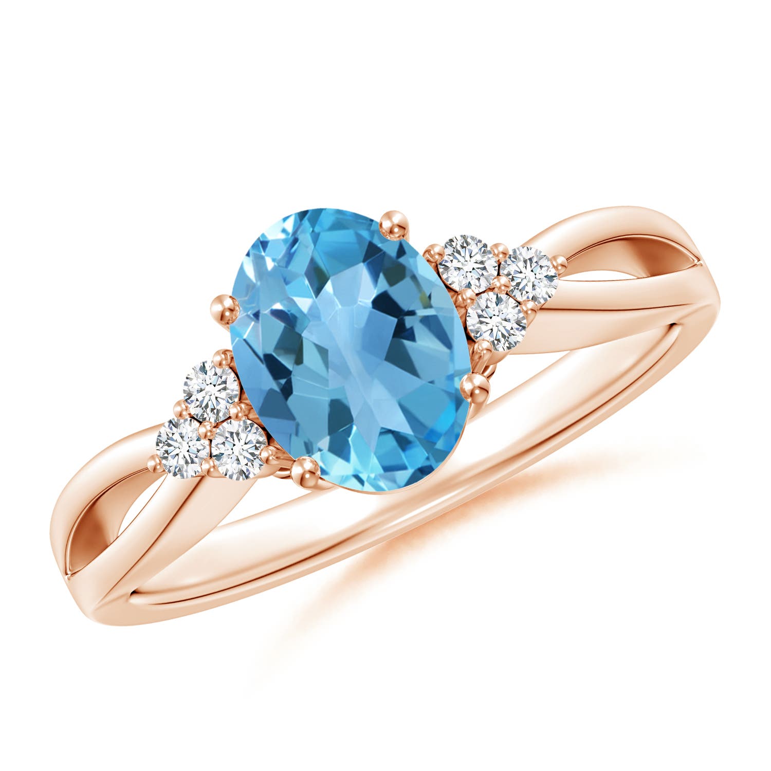 AA - Swiss Blue Topaz / 1.58 CT / 14 KT Rose Gold