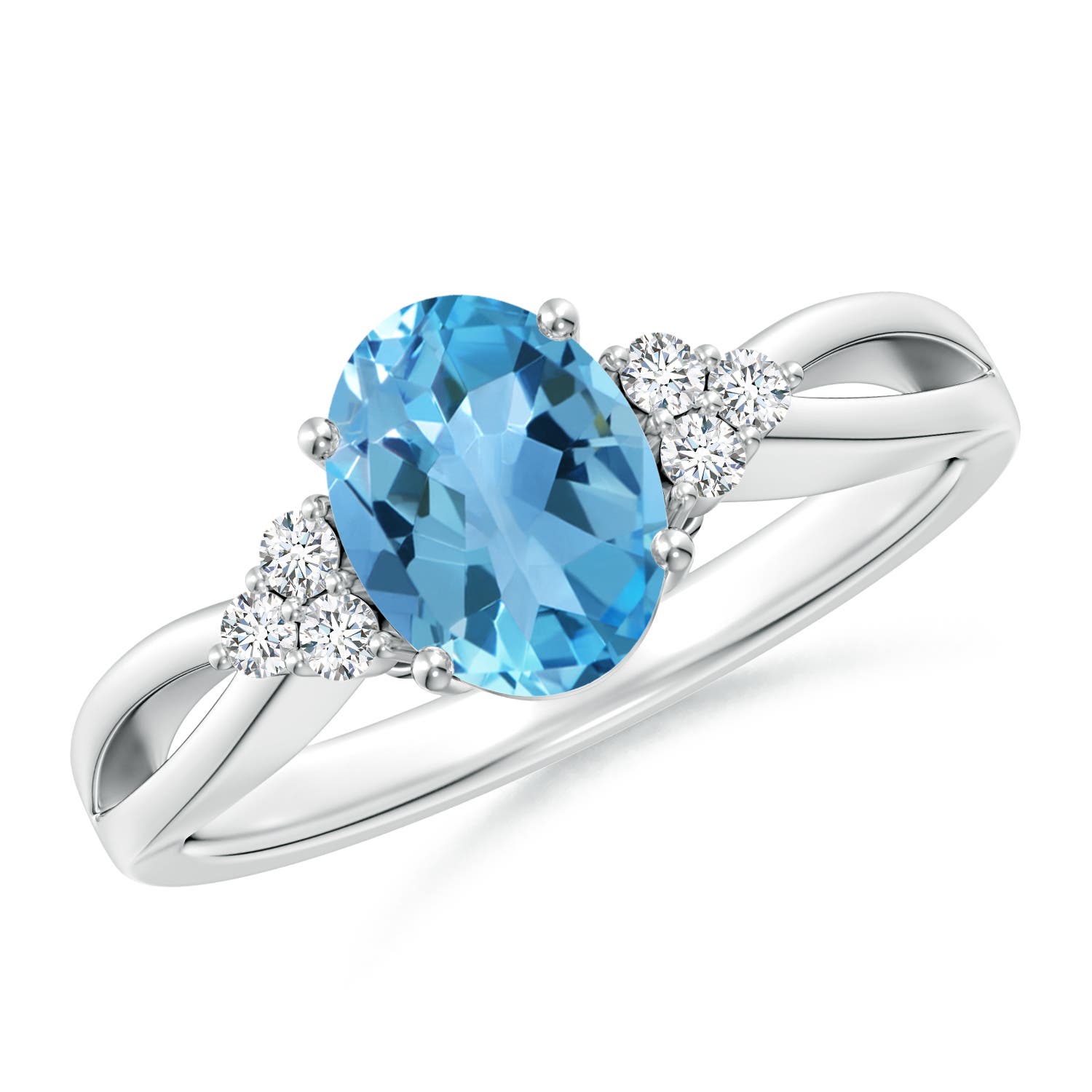 AA - Swiss Blue Topaz / 1.58 CT / 14 KT White Gold