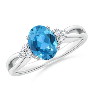 Oval AAA Swiss Blue Topaz