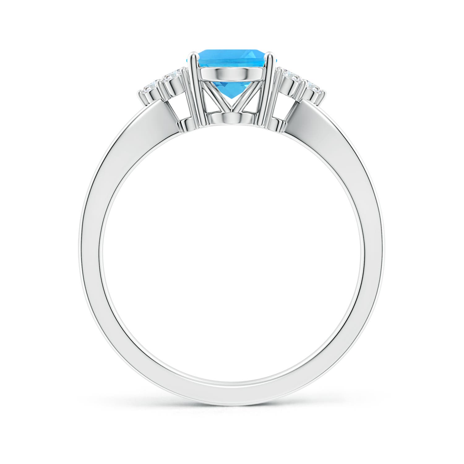 AAA - Swiss Blue Topaz / 1.58 CT / 14 KT White Gold