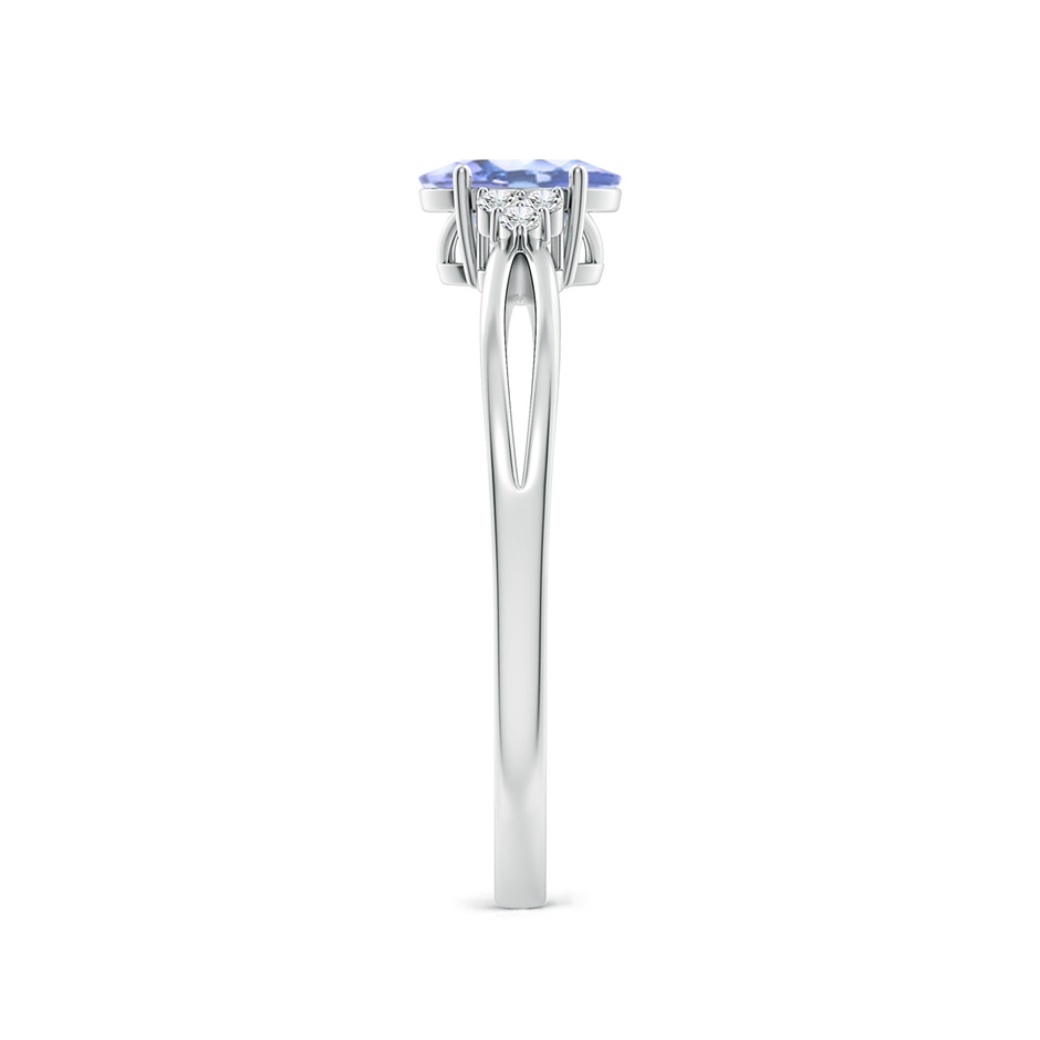6x4mm A Oval Tanzanite Split Shank Ring with Trio Diamonds in P950 Platinum side-2