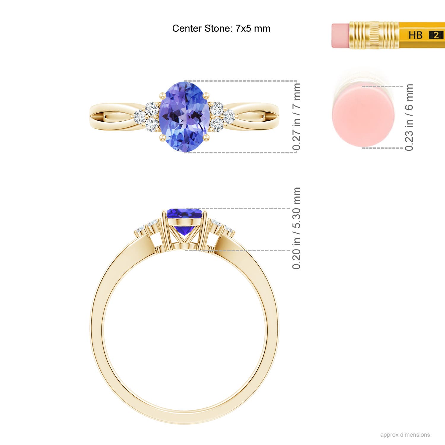 AA - Tanzanite / 0.87 CT / 14 KT Yellow Gold