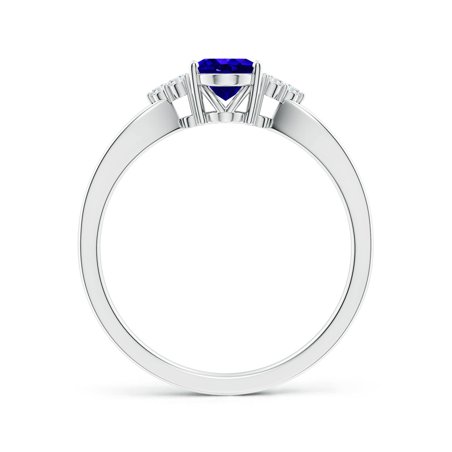 AAAA - Tanzanite / 0.87 CT / 14 KT White Gold