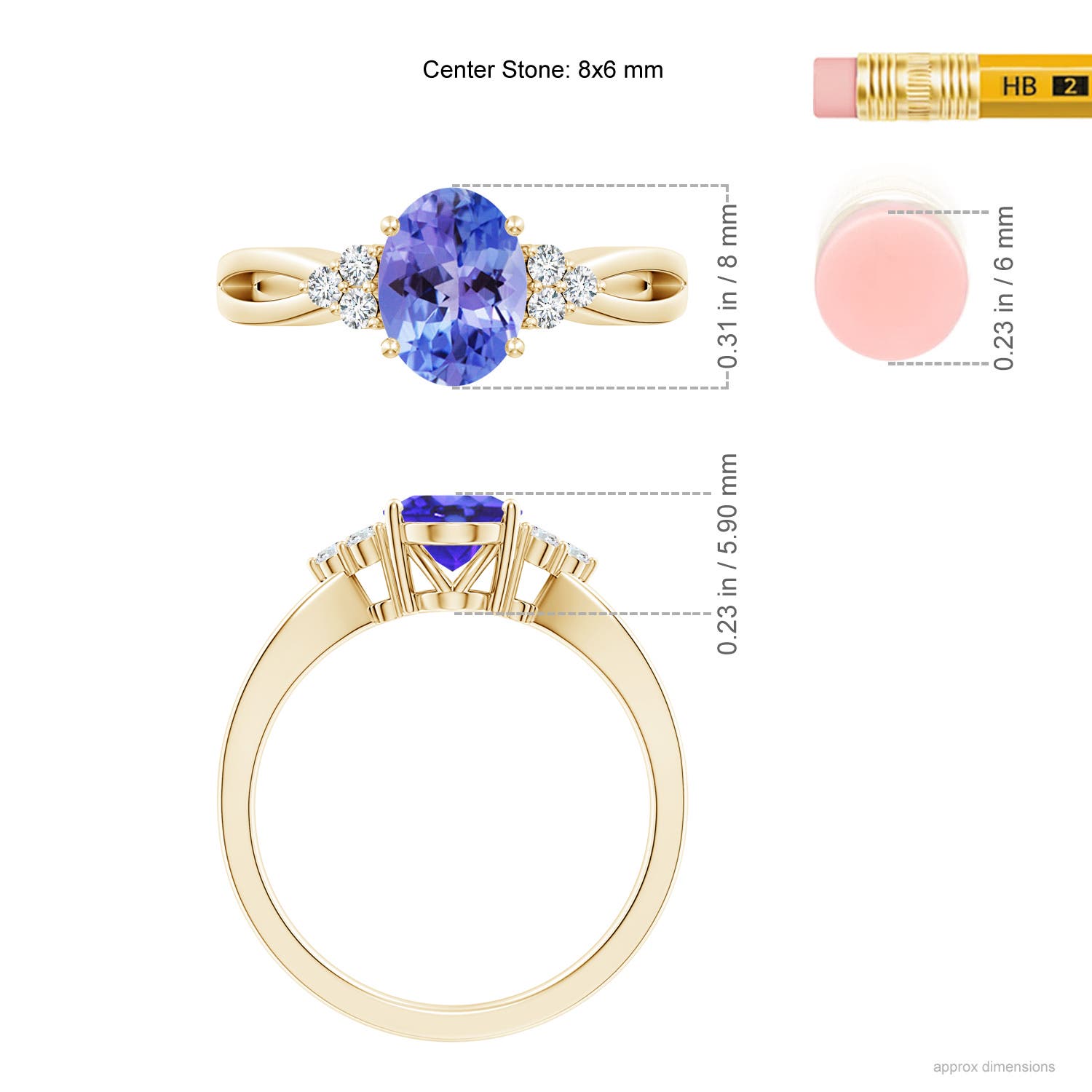 AA - Tanzanite / 1.33 CT / 14 KT Yellow Gold