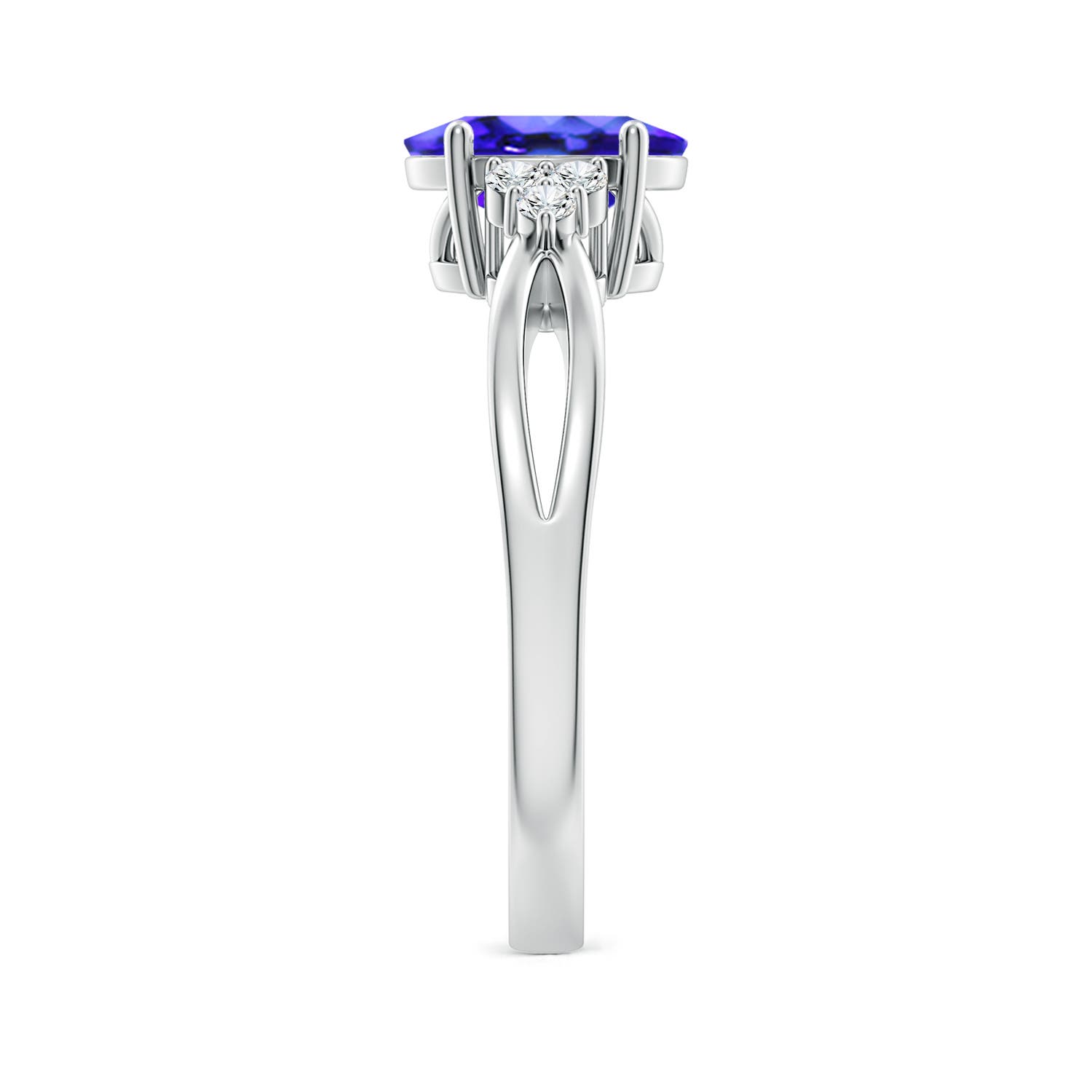 AAA - Tanzanite / 1.33 CT / 14 KT White Gold