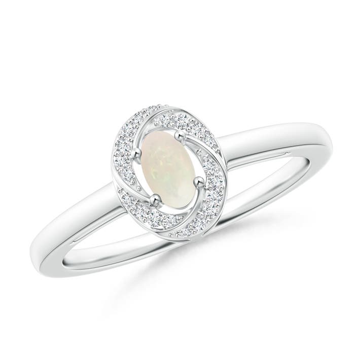 A - Opal / 0.23 CT / 14 KT White Gold