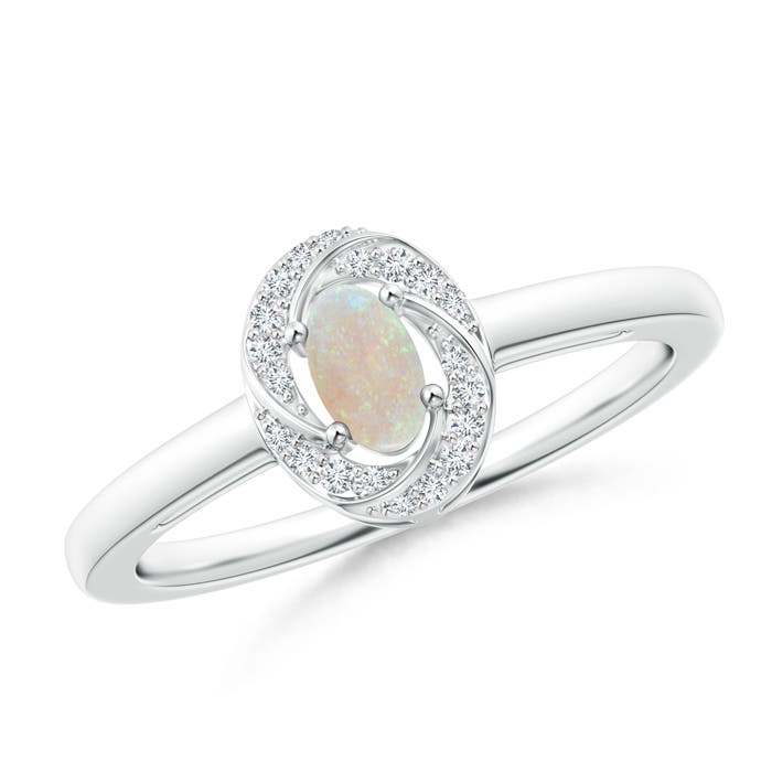 AA - Opal / 0.23 CT / 14 KT White Gold