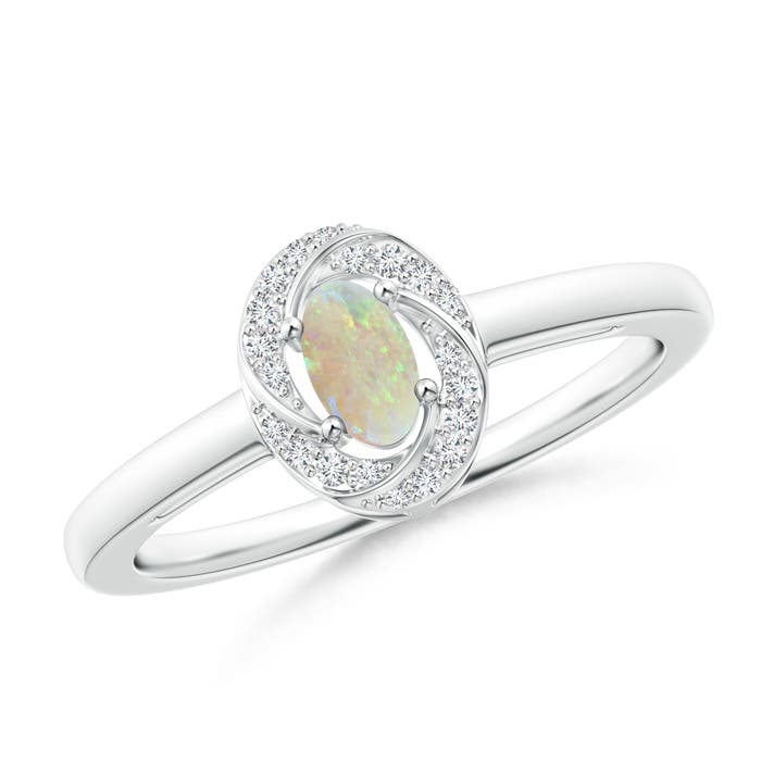 AAA - Opal / 0.23 CT / 14 KT White Gold