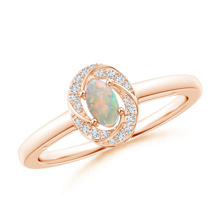 AAAA - Opal / 0.23 CT / 14 KT Rose Gold