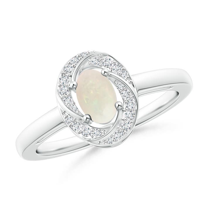 A - Opal / 0.39 CT / 14 KT White Gold