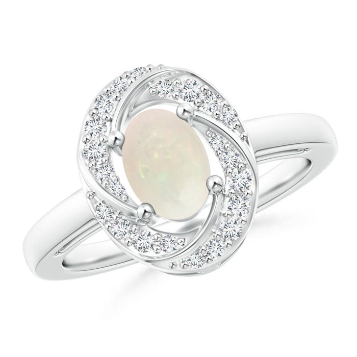 A - Opal / 0.64 CT / 14 KT White Gold