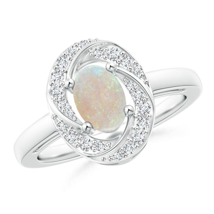 AA - Opal / 0.64 CT / 14 KT White Gold