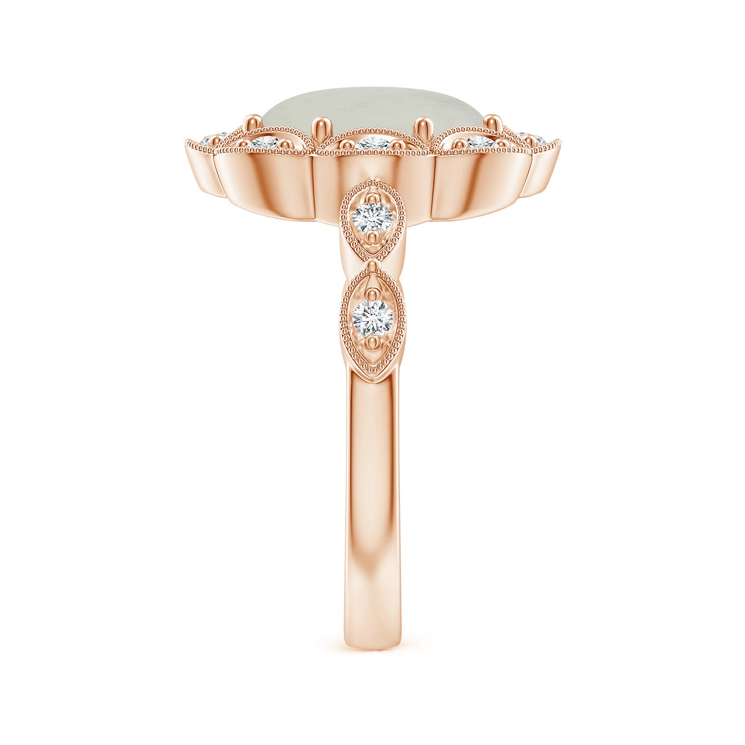 A - Moonstone / 2.67 CT / 14 KT Rose Gold