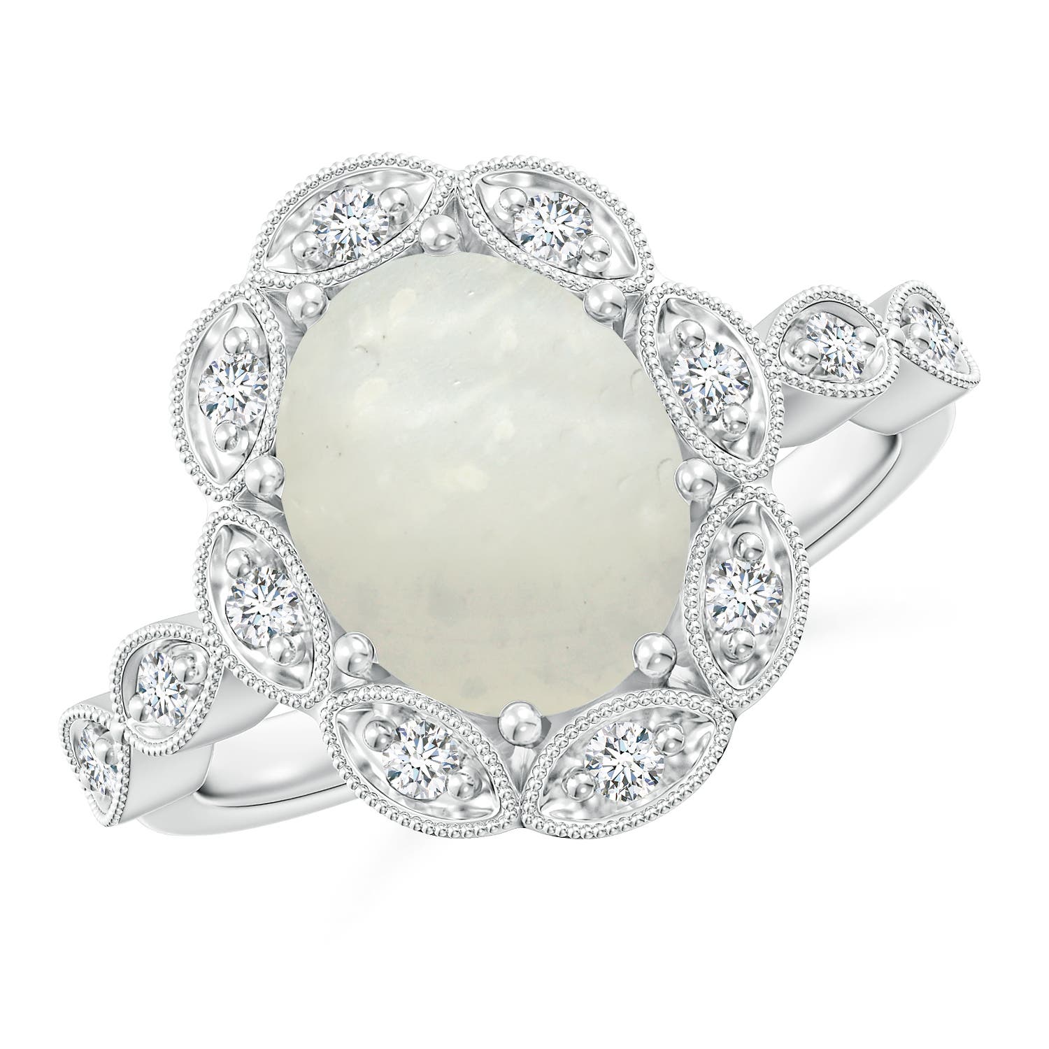 A - Moonstone / 2.67 CT / 14 KT White Gold