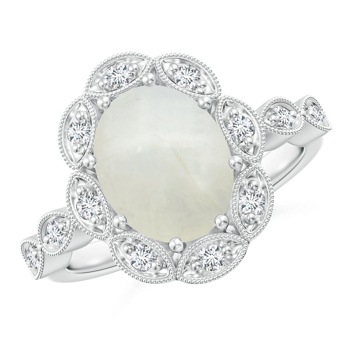 AA - Moonstone / 2.67 CT / 14 KT White Gold