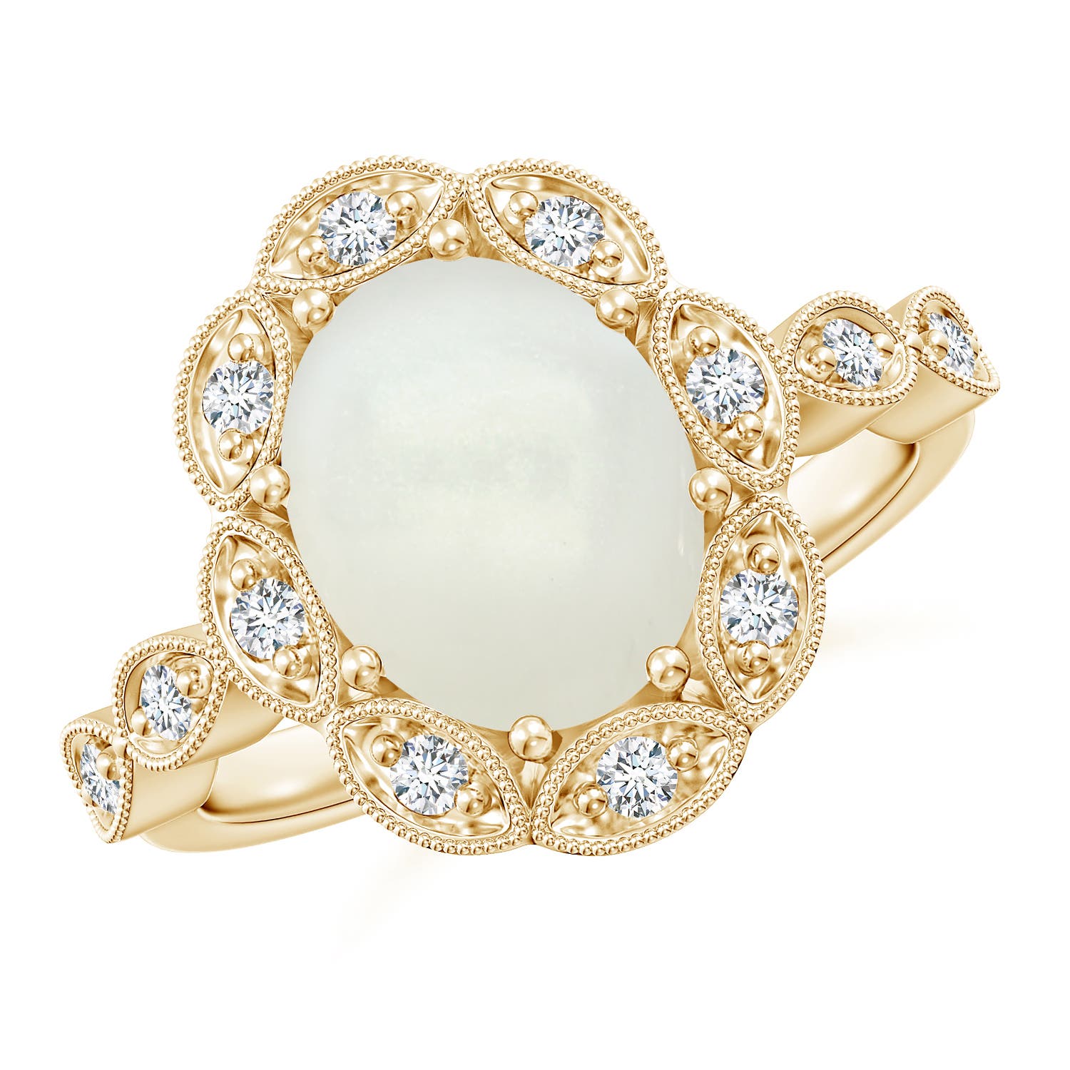 AAAA - Moonstone / 2.67 CT / 14 KT Yellow Gold