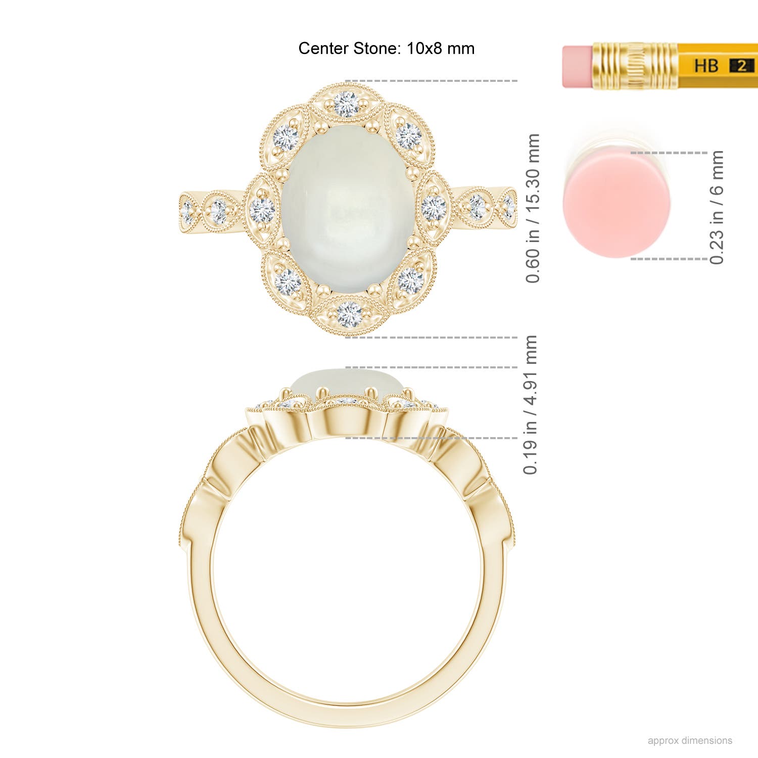 AAAA - Moonstone / 2.67 CT / 14 KT Yellow Gold