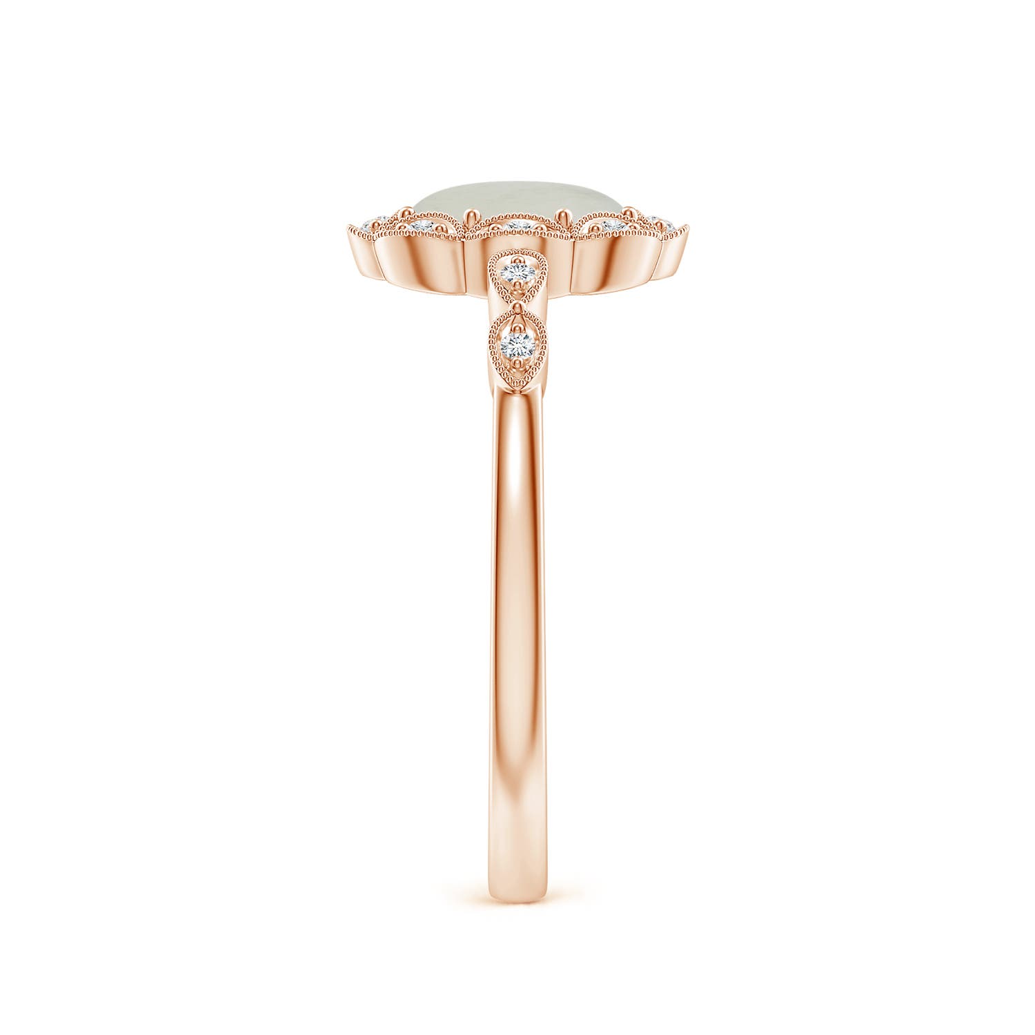 A - Moonstone / 0.74 CT / 14 KT Rose Gold