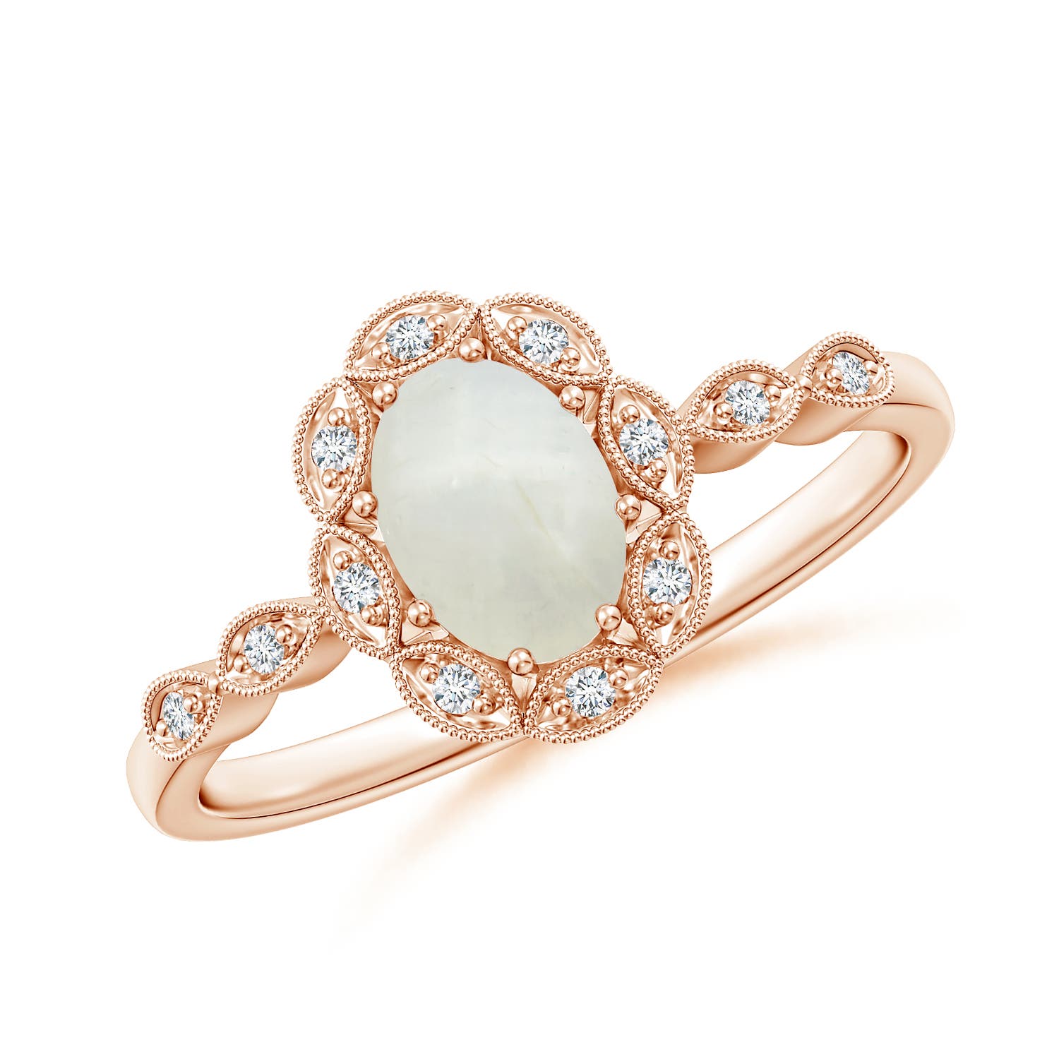 AA - Moonstone / 0.74 CT / 14 KT Rose Gold