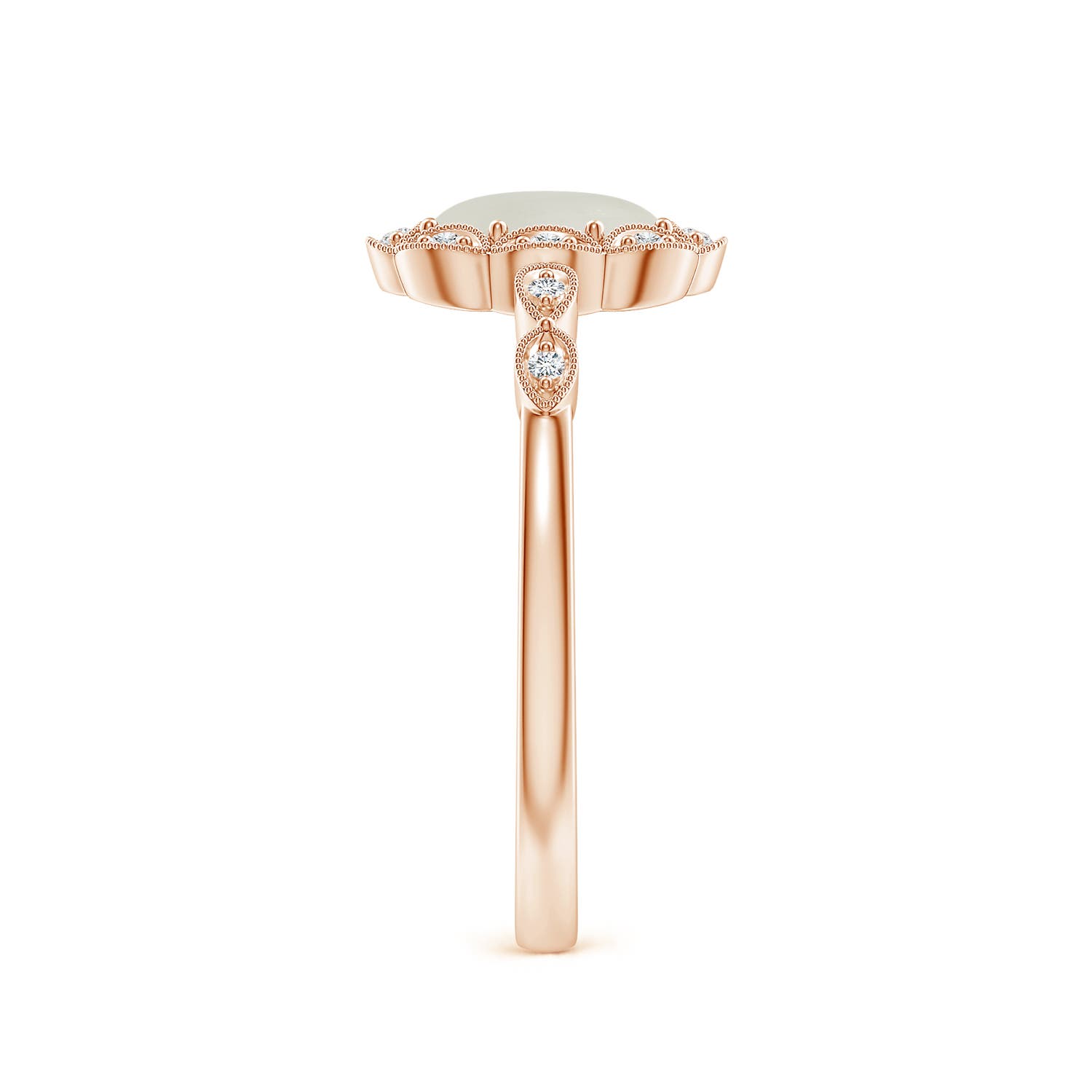 AAA - Moonstone / 0.74 CT / 14 KT Rose Gold