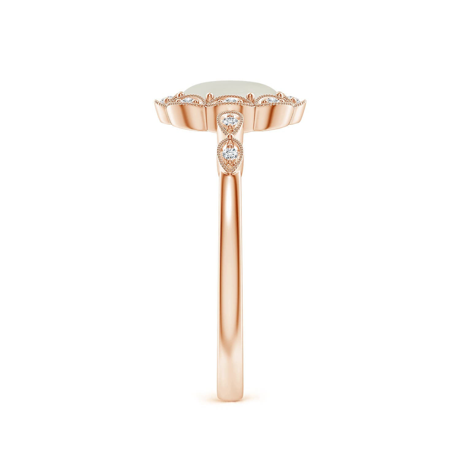 AAAA - Moonstone / 0.74 CT / 14 KT Rose Gold