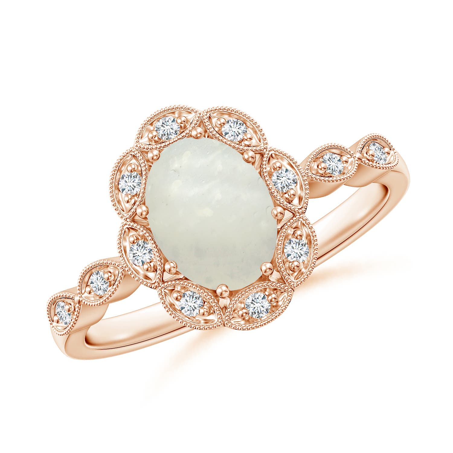 A - Moonstone / 1.2 CT / 14 KT Rose Gold