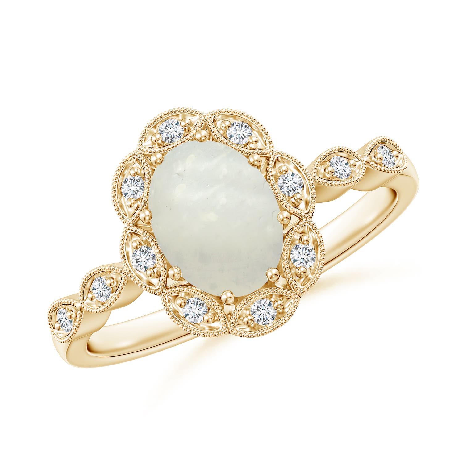 A - Moonstone / 1.2 CT / 14 KT Yellow Gold