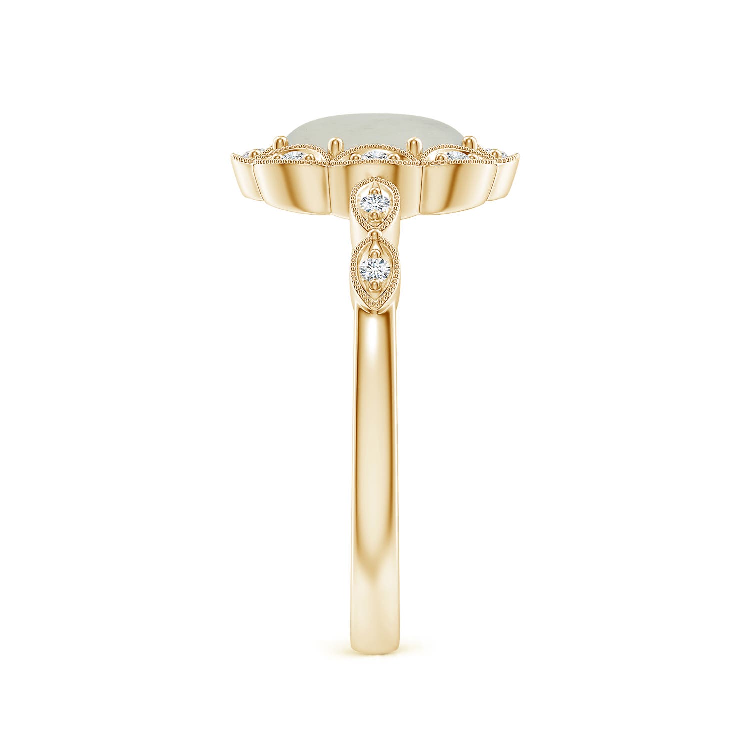 A - Moonstone / 1.2 CT / 14 KT Yellow Gold