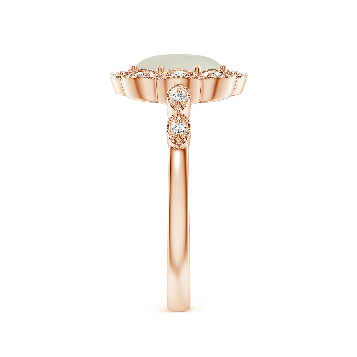 AA - Moonstone / 1.2 CT / 14 KT Rose Gold