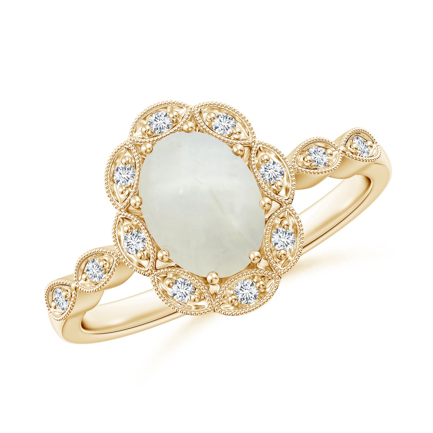 AA - Moonstone / 1.2 CT / 14 KT Yellow Gold