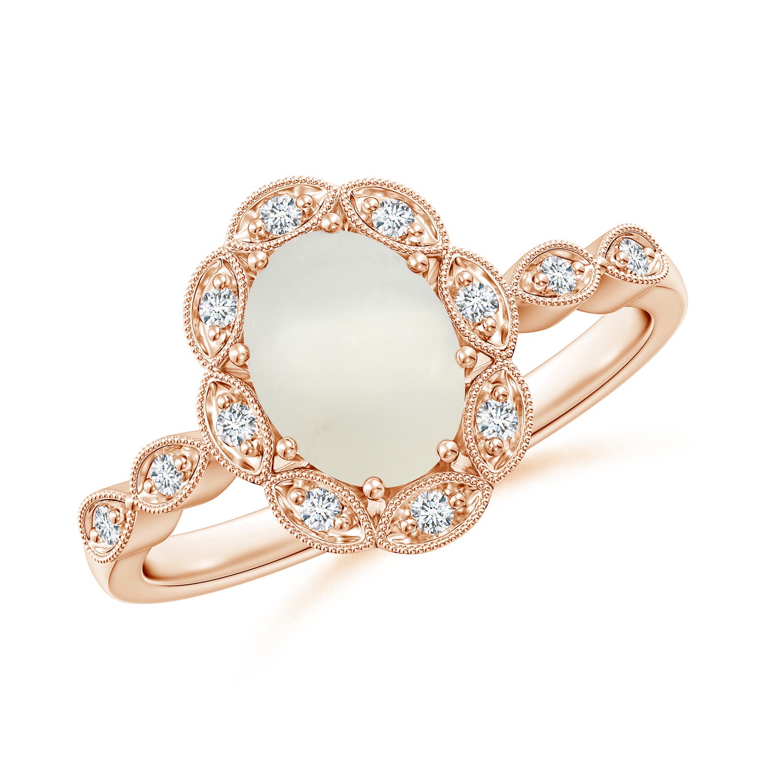 AAA - Moonstone / 1.2 CT / 14 KT Rose Gold