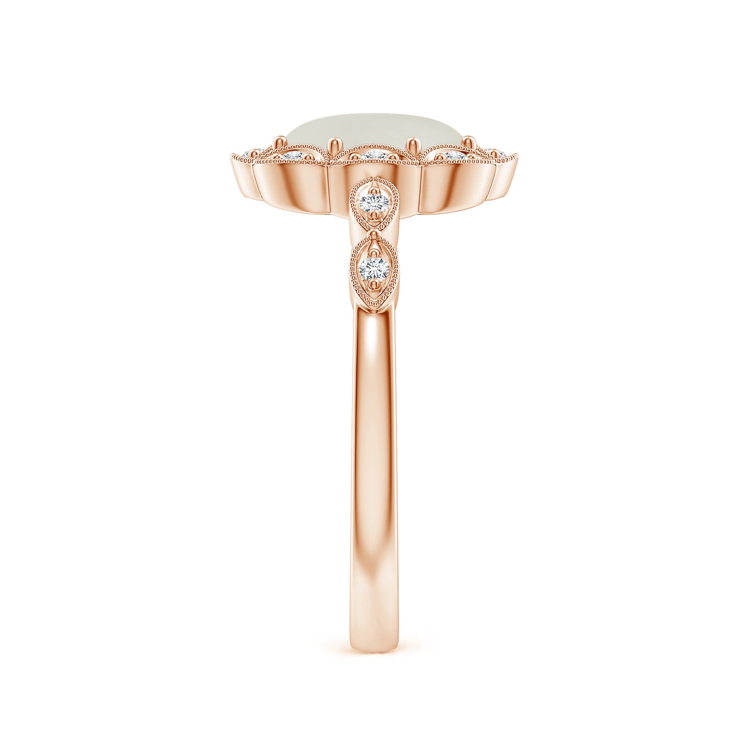 AAAA - Moonstone / 1.2 CT / 14 KT Rose Gold