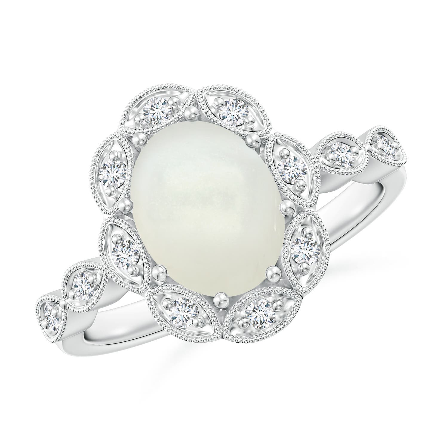 AAAA - Moonstone / 1.84 CT / 14 KT White Gold