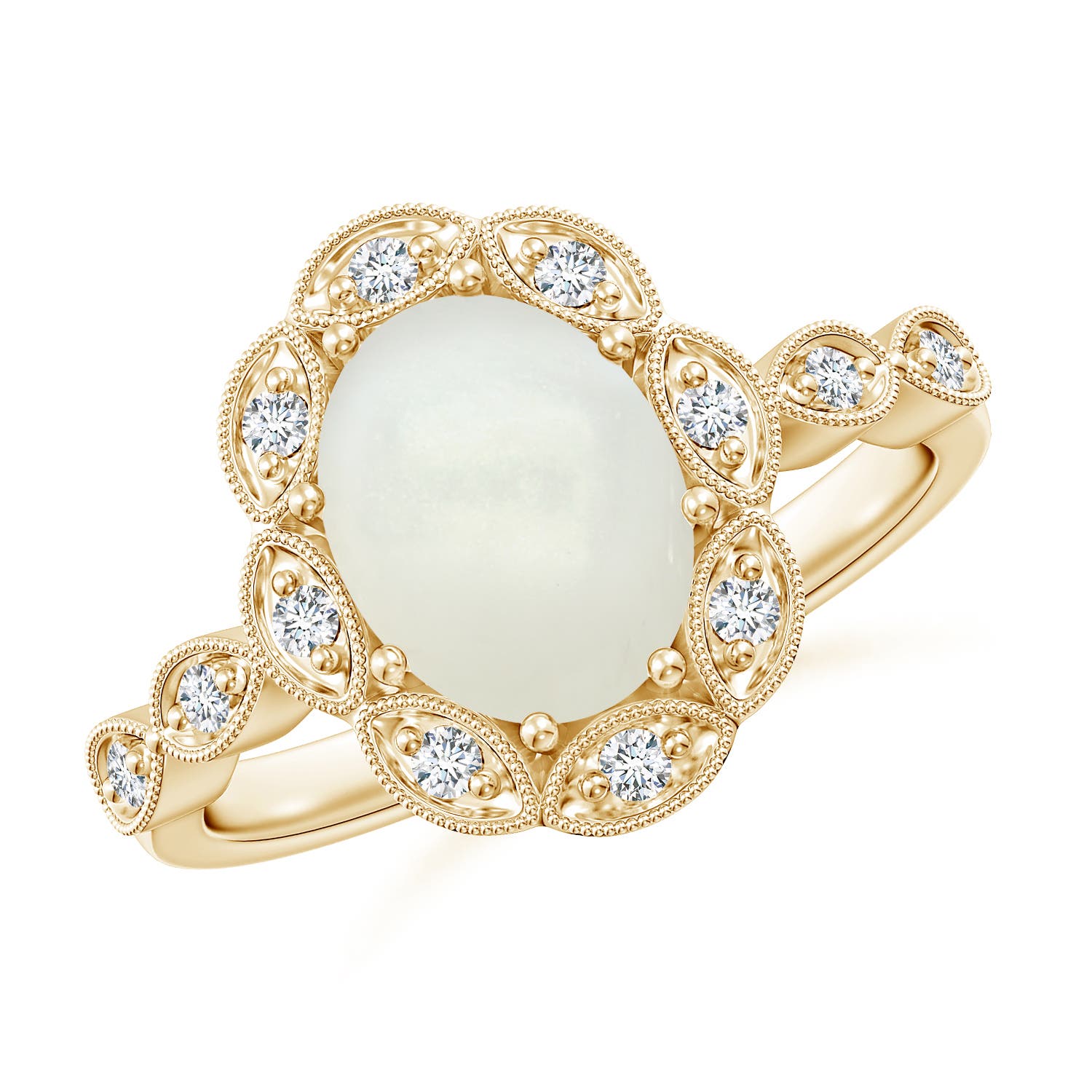 AAAA - Moonstone / 1.84 CT / 14 KT Yellow Gold