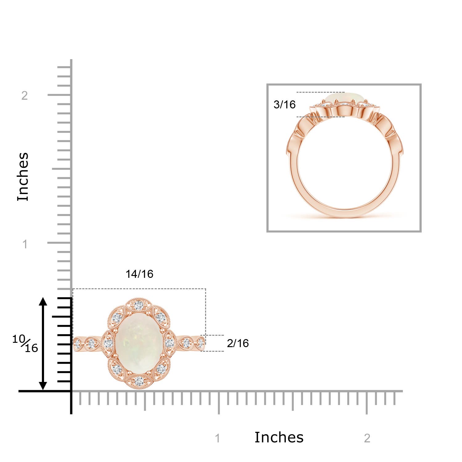 A - Opal / 1.62 CT / 14 KT Rose Gold