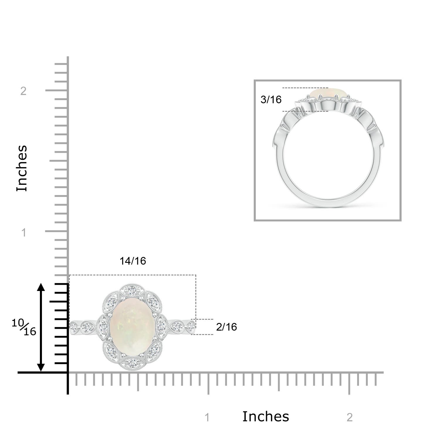 A - Opal / 1.62 CT / 14 KT White Gold