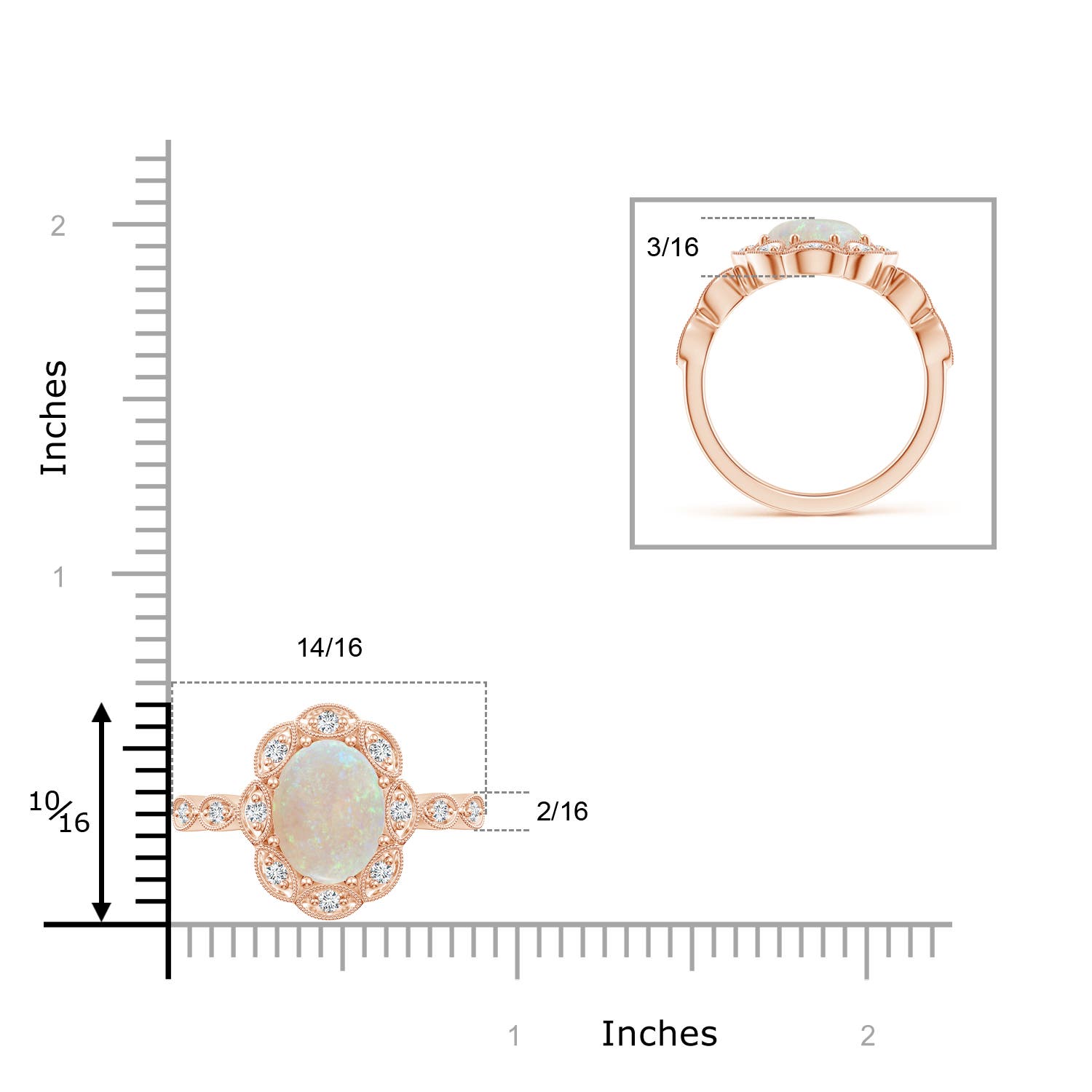 AA - Opal / 1.62 CT / 14 KT Rose Gold