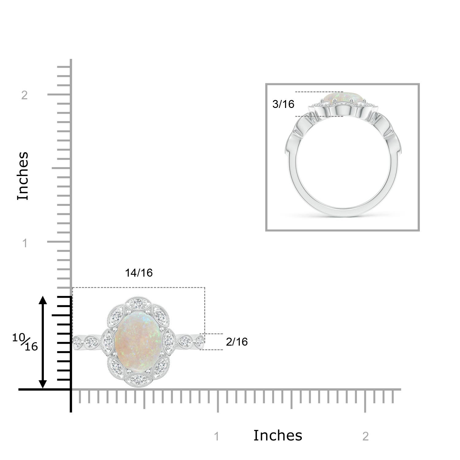 AA - Opal / 1.62 CT / 14 KT White Gold