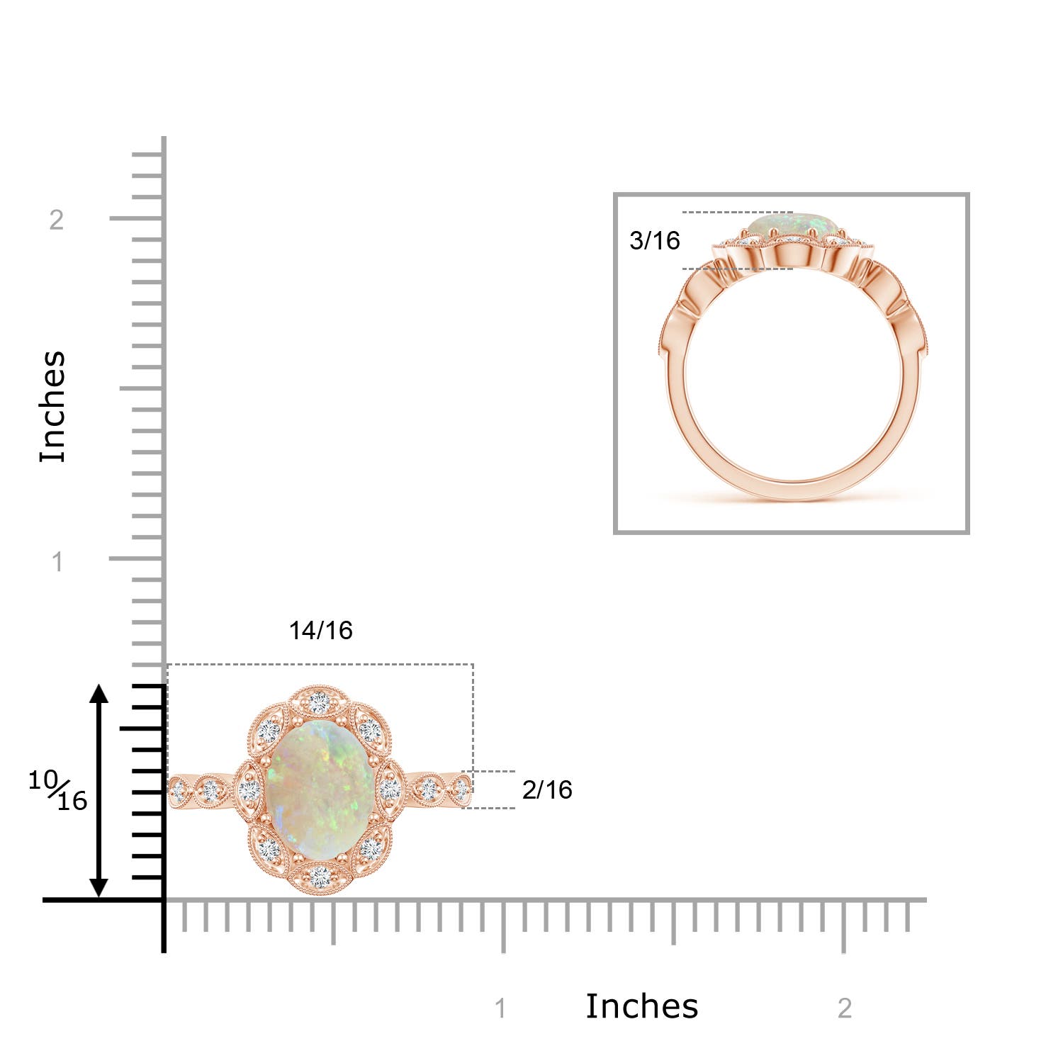 AAA - Opal / 1.62 CT / 14 KT Rose Gold