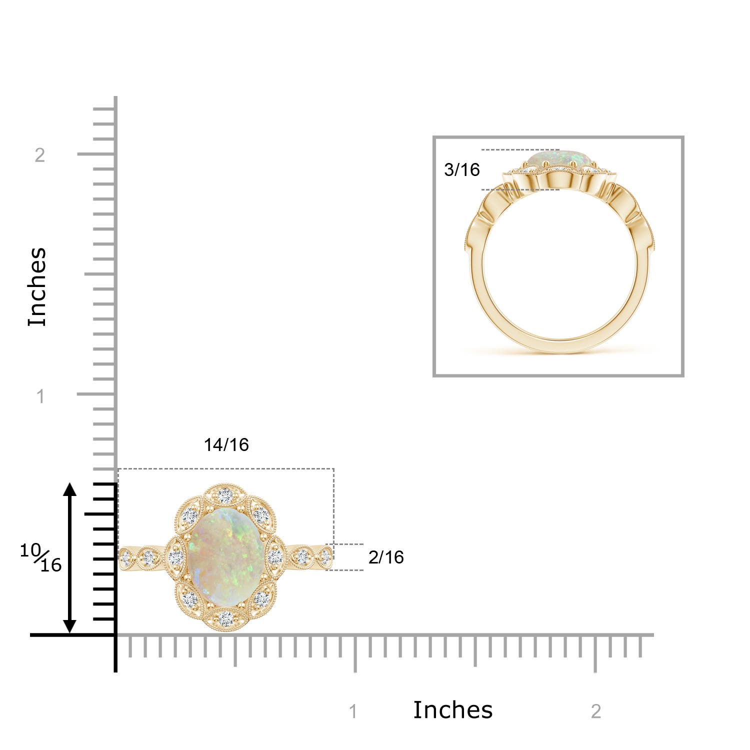 AAA - Opal / 1.62 CT / 14 KT Yellow Gold