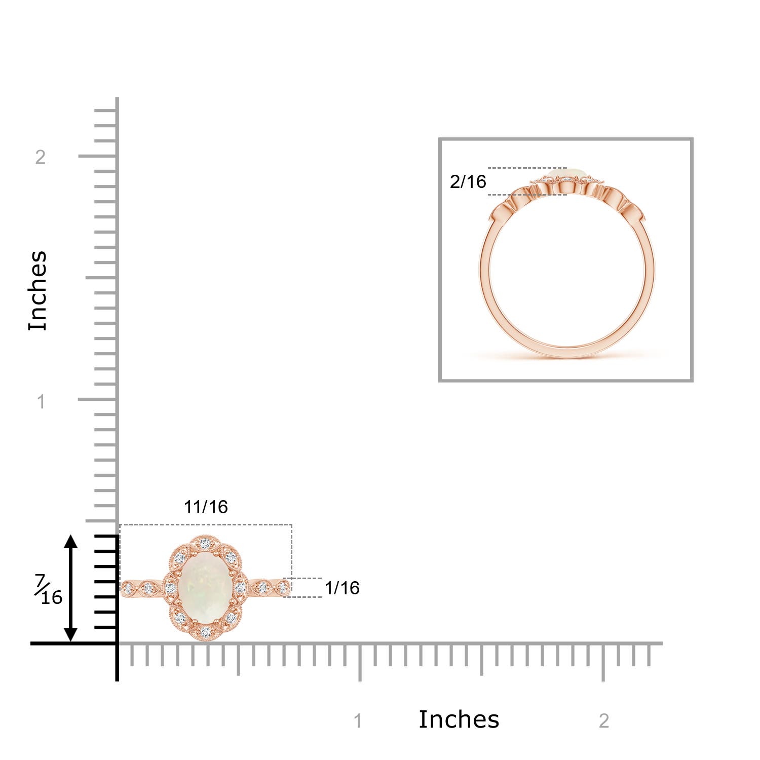 A - Opal / 0.51 CT / 14 KT Rose Gold