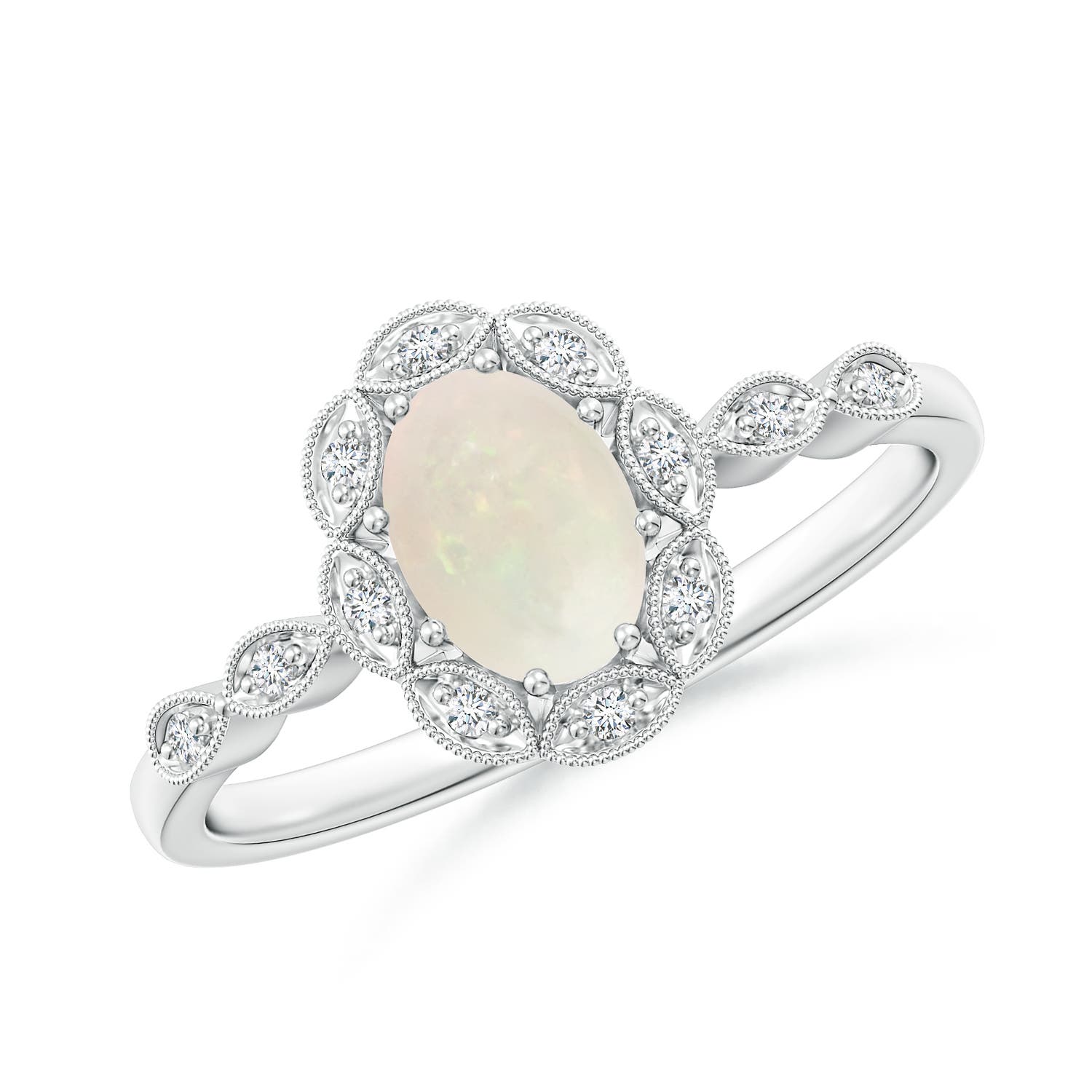 A - Opal / 0.51 CT / 14 KT White Gold