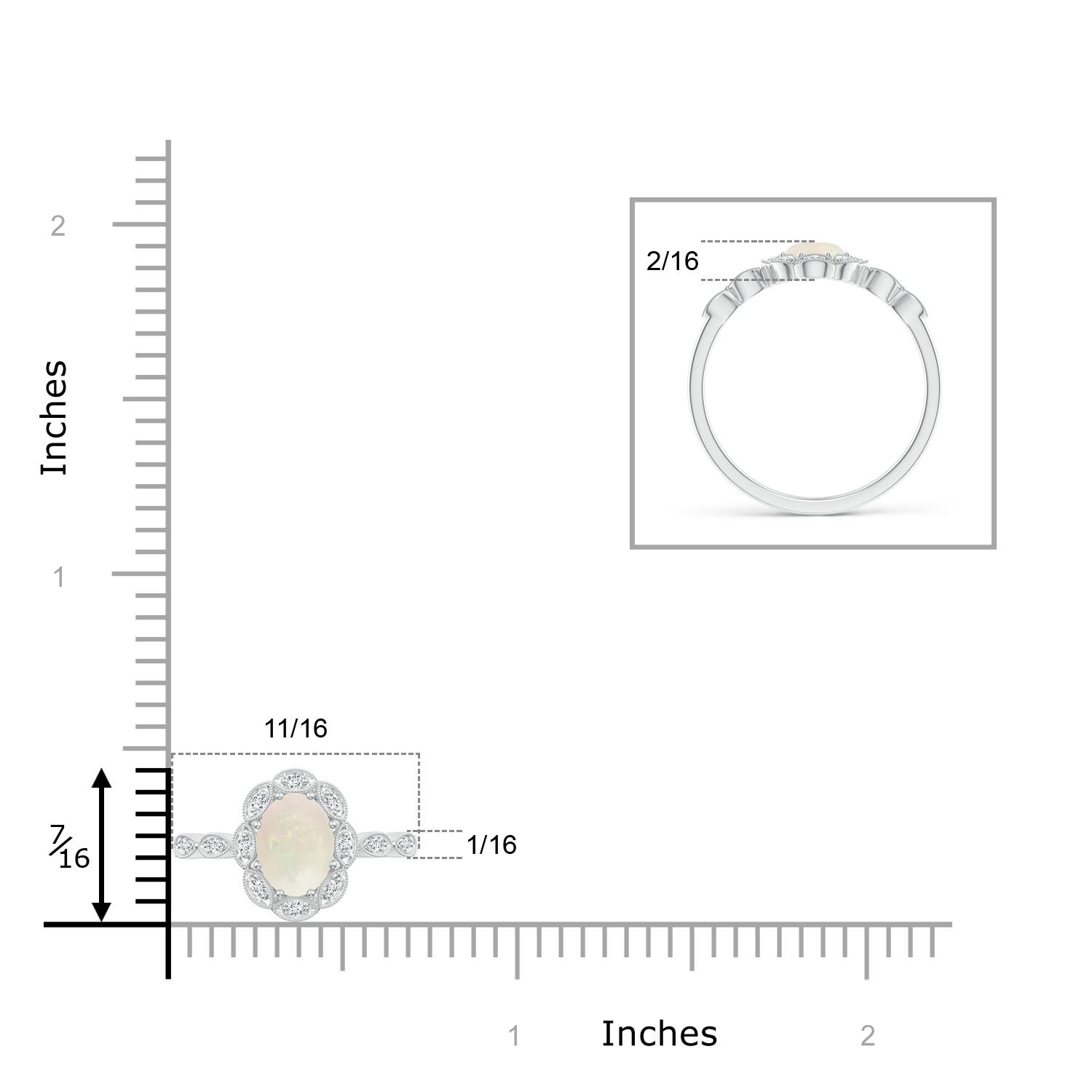 A - Opal / 0.51 CT / 14 KT White Gold