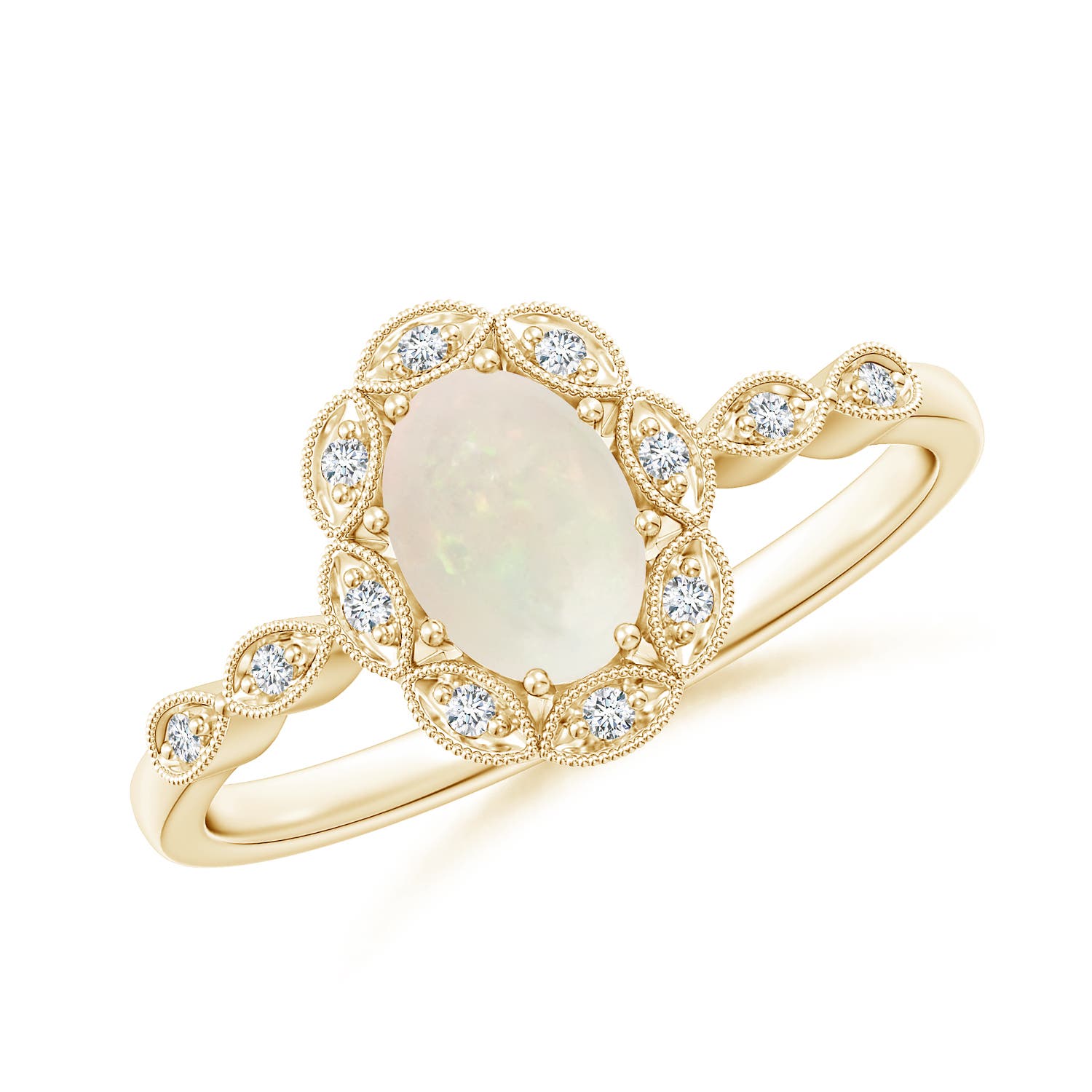 A - Opal / 0.51 CT / 14 KT Yellow Gold