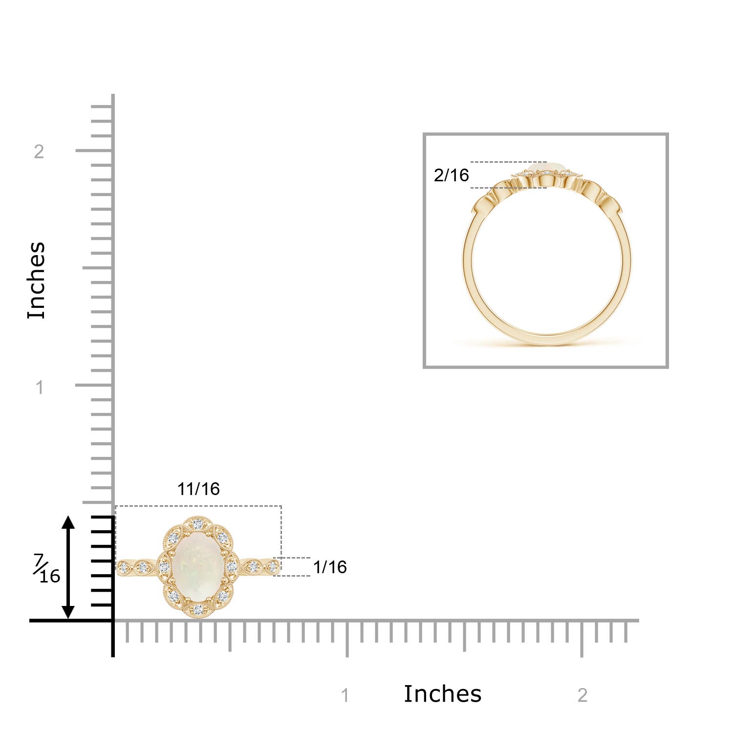 A - Opal / 0.51 CT / 14 KT Yellow Gold