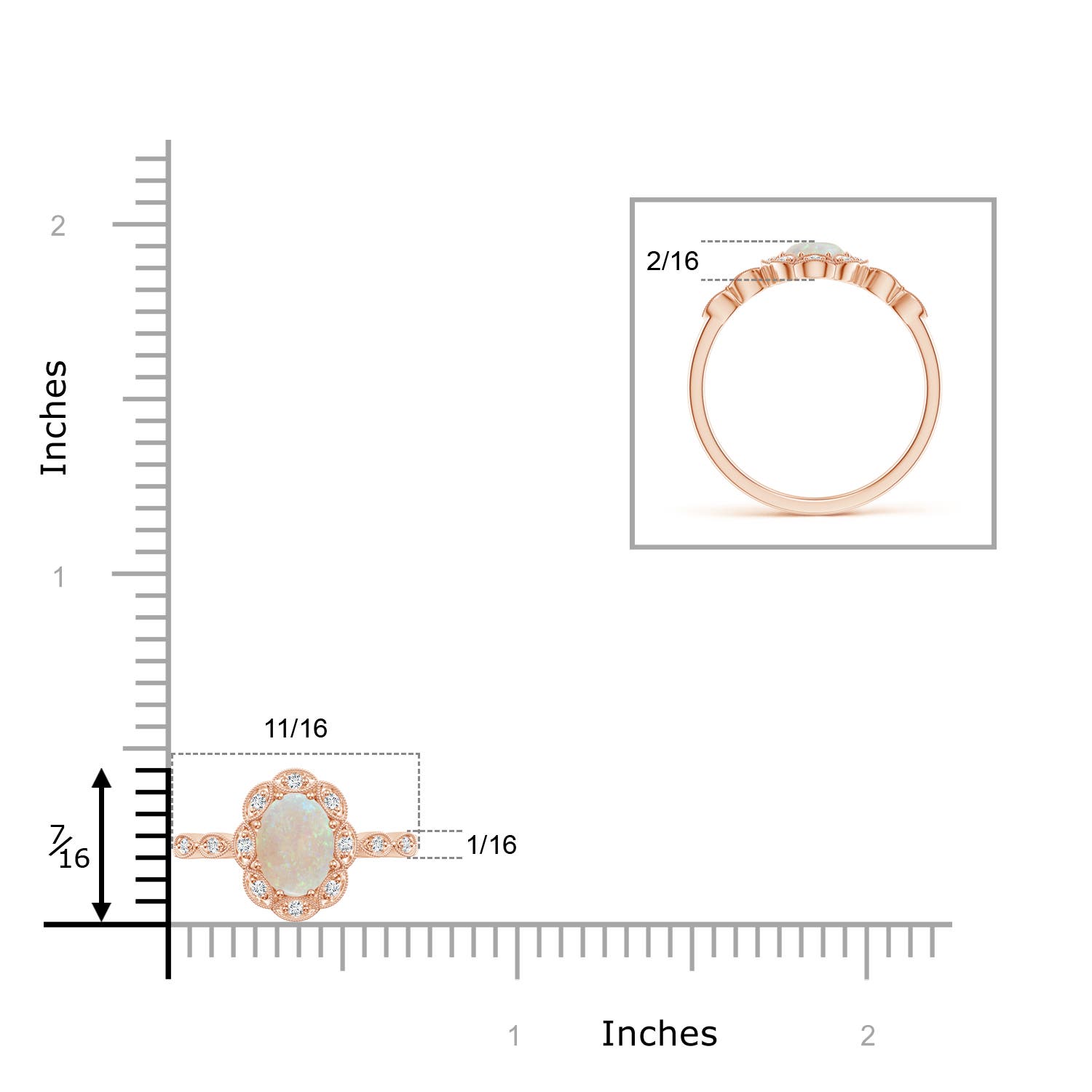 AA - Opal / 0.51 CT / 14 KT Rose Gold