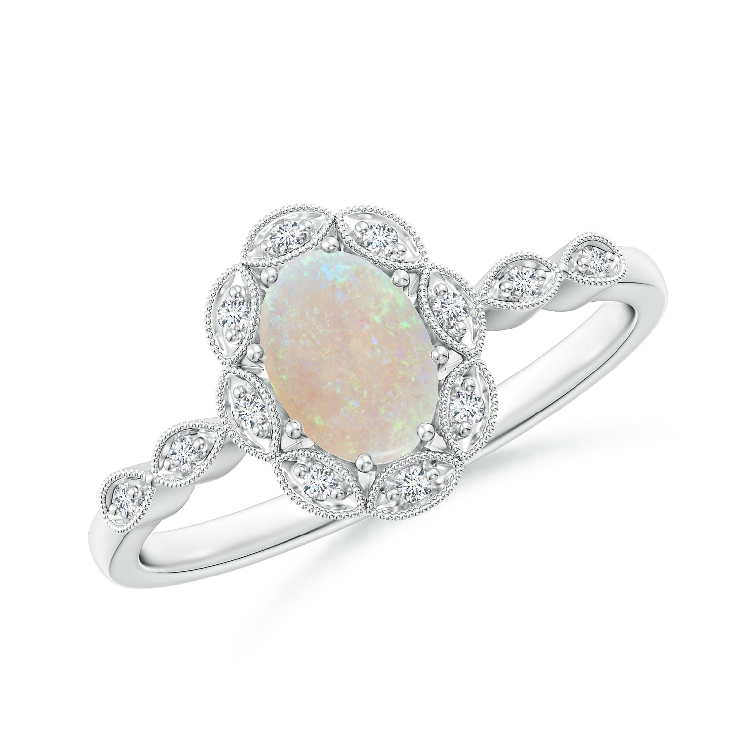 AA - Opal / 0.51 CT / 14 KT White Gold