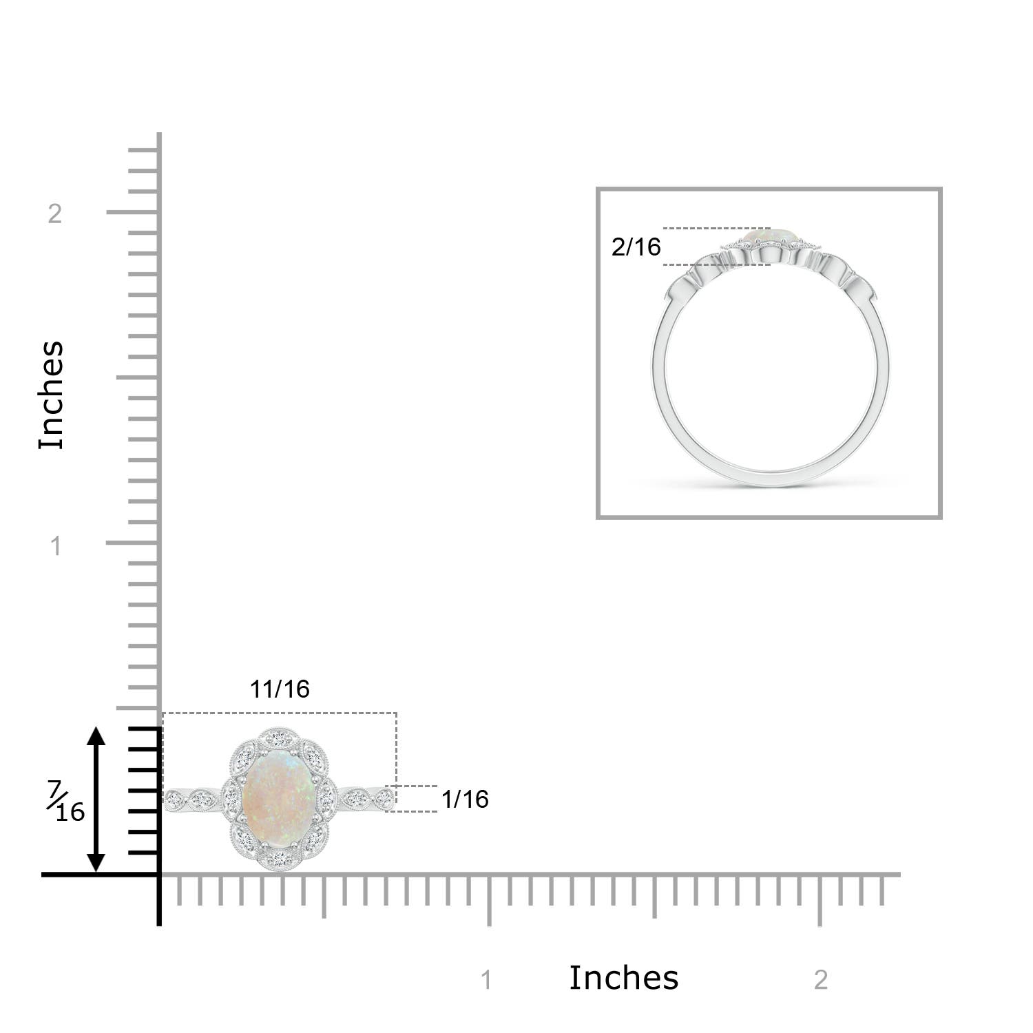 AA - Opal / 0.51 CT / 14 KT White Gold